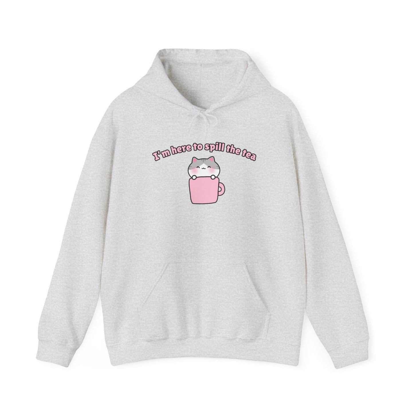Here to Spill the Tea – Cozy Unisex Hoodie | Pudding Kitties
