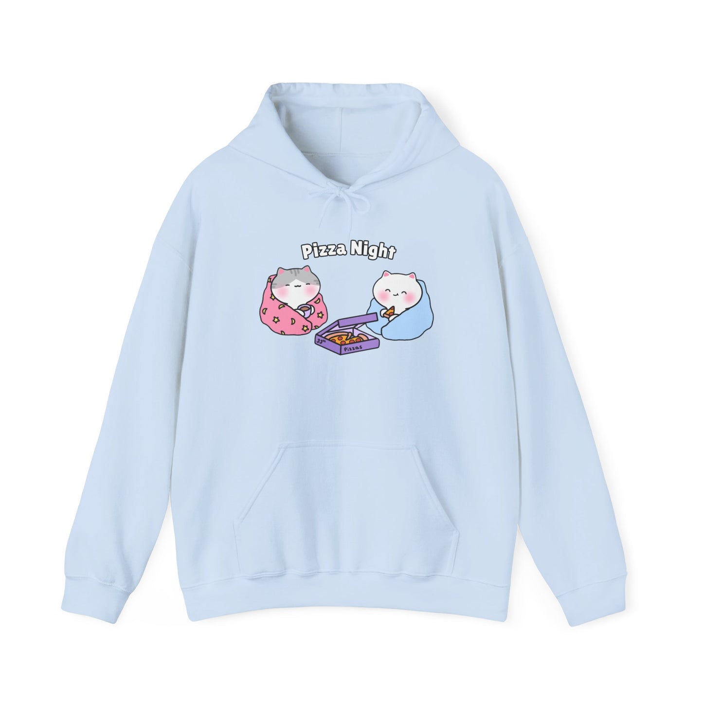 Pizza Night – Cozy Unisex Hoodie | Pudding Kitties