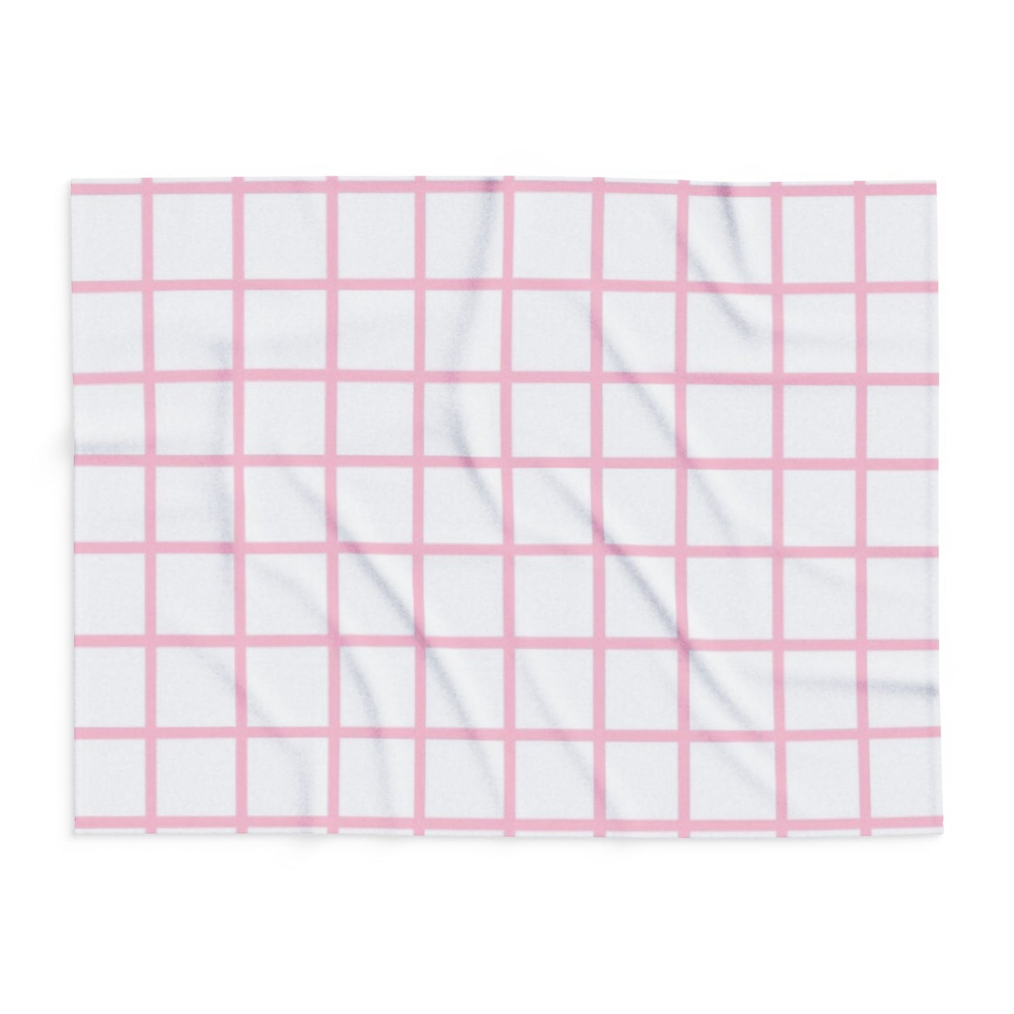 White Blanket with Pink Lines by Lofi Cute Kitties - Soft Arctic Fleece