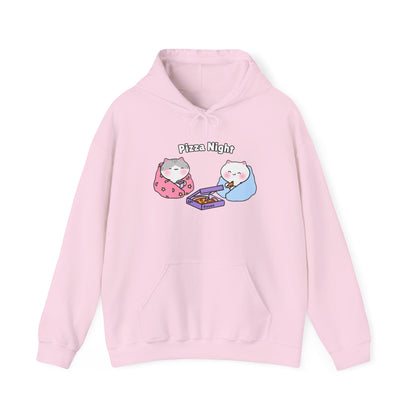 Pizza Night – Cozy Unisex Hoodie | Pudding Kitties