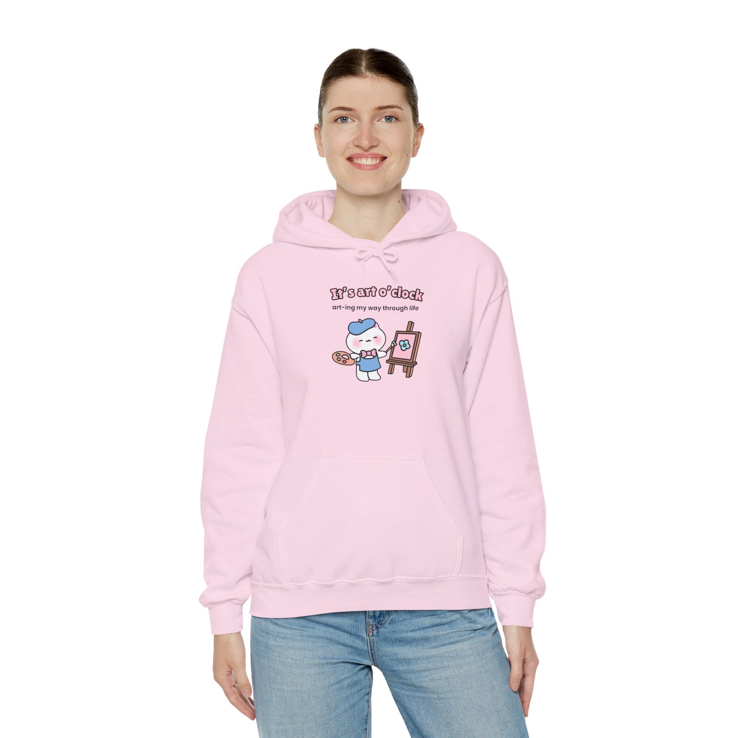 It's Art O'clock – Cozy Unisex Hoodie | Pudding Kitties