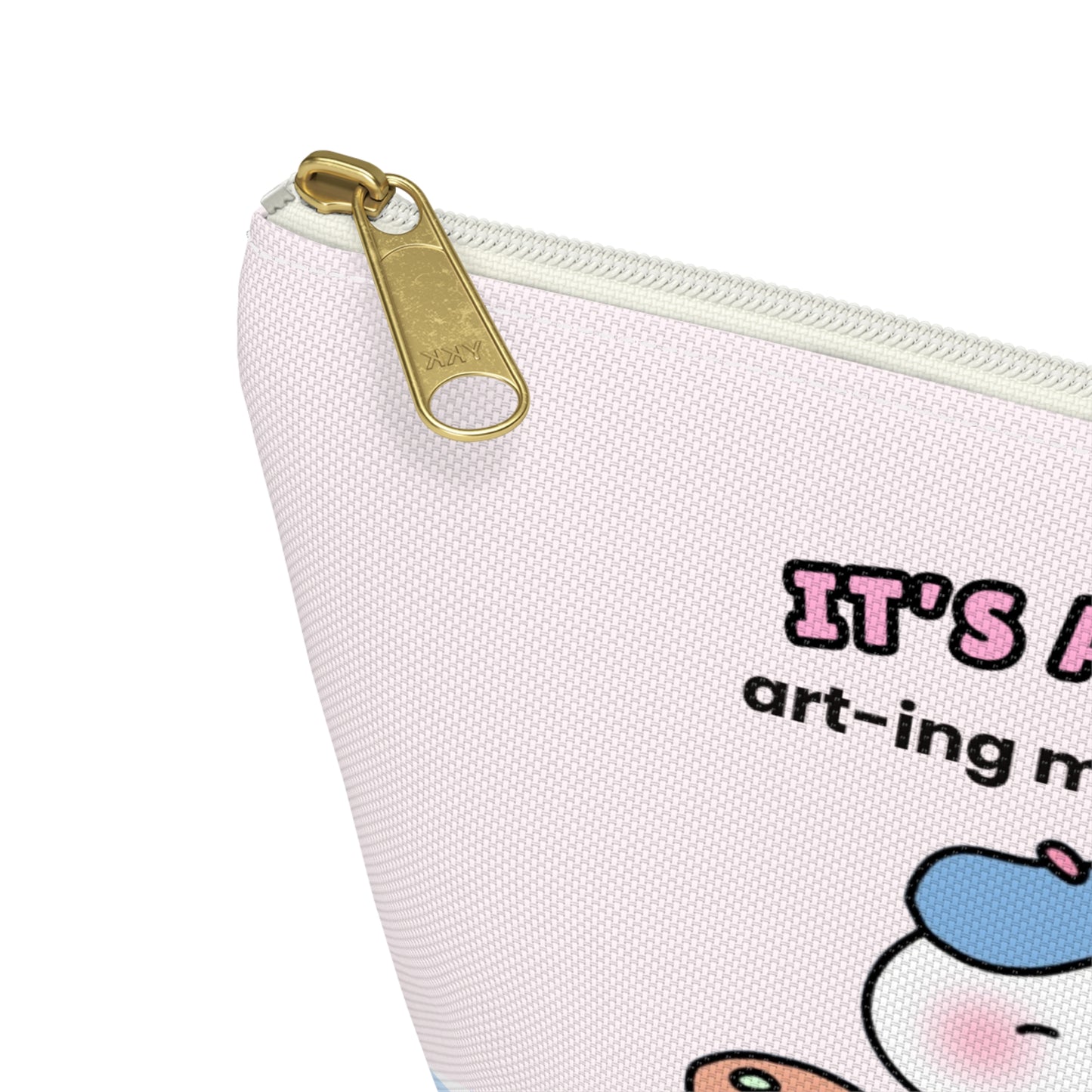 It's Art O'Clock - Pink & Blue Small Accessory Pouch | Pudding Kitties