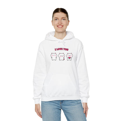 I Love You – Cozy Unisex Hoodie | Pudding Kitties