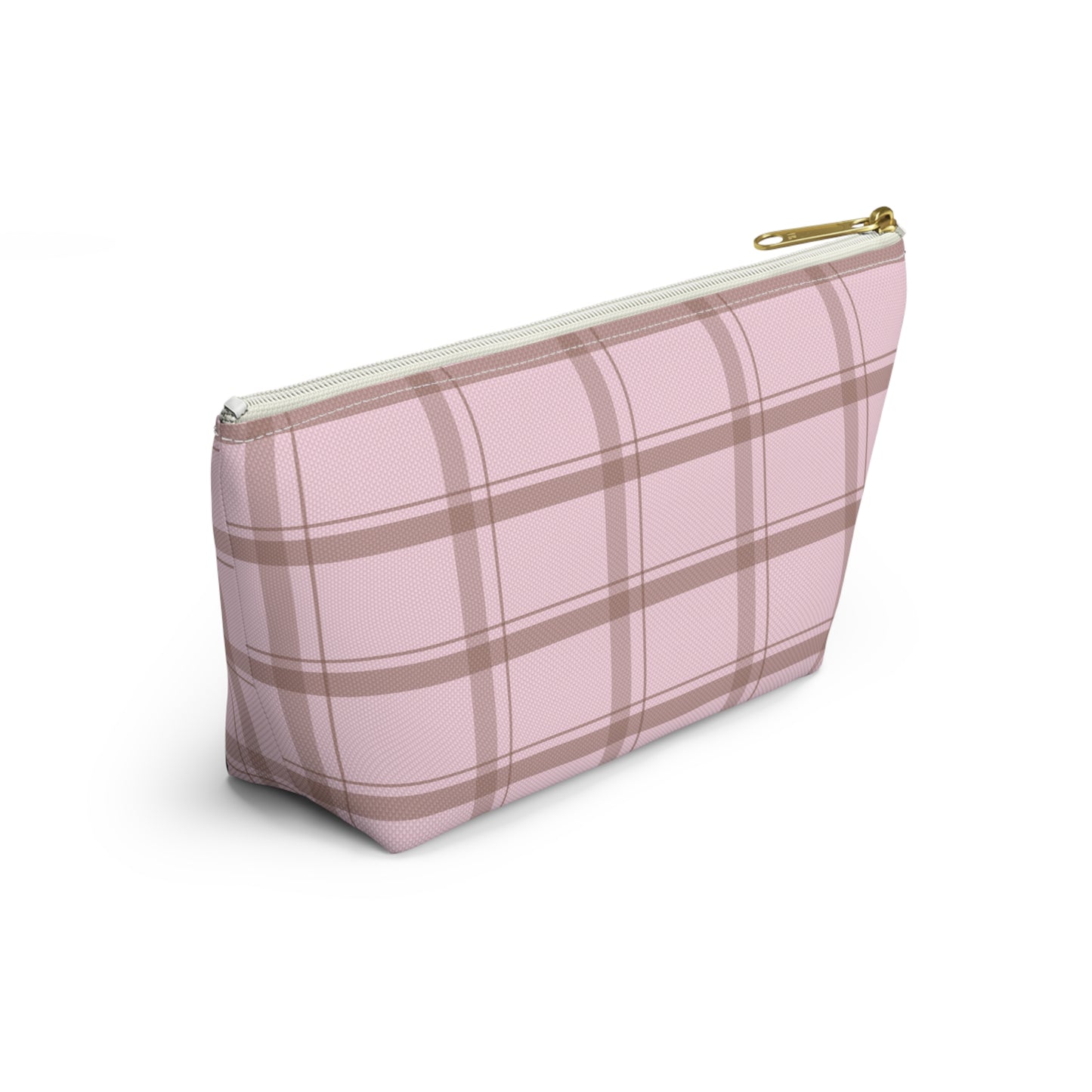 Cookie - Brown Stripes Pink Small Accessory Pouch | Pudding Kitties