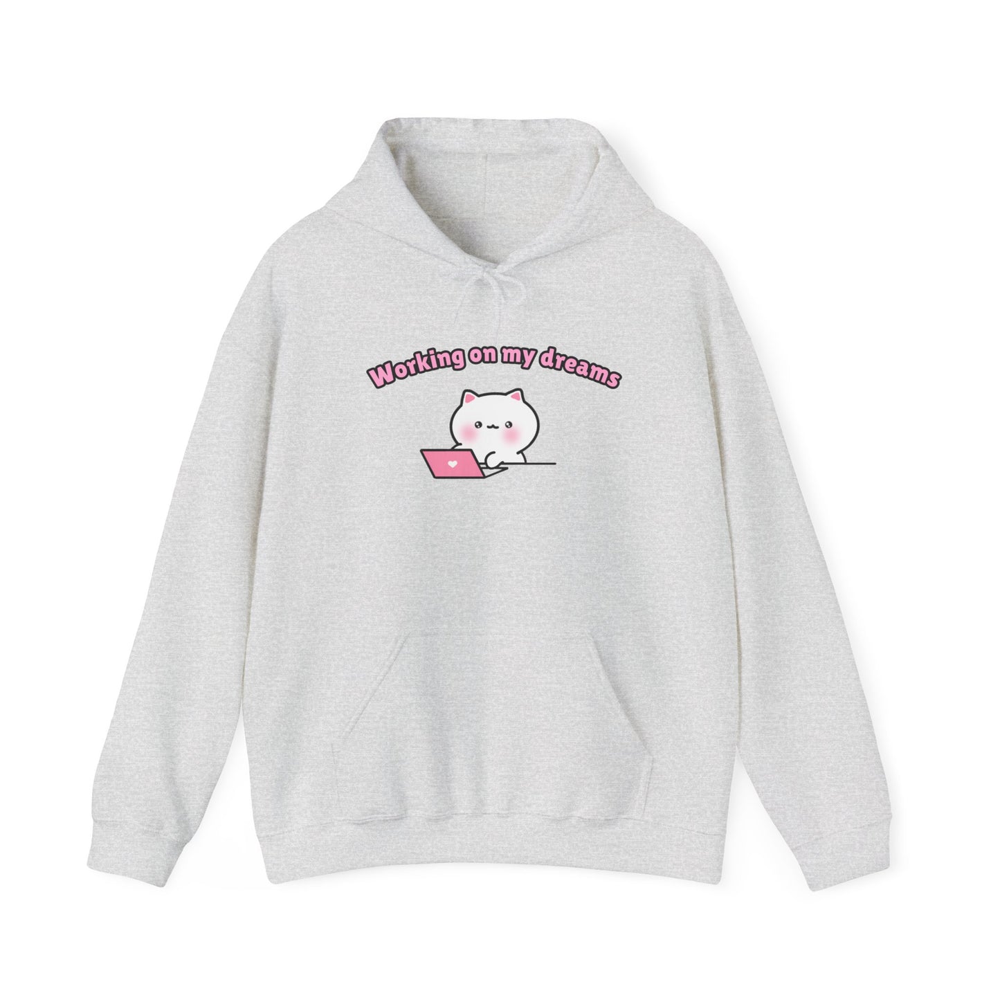 Working on my Dreams – Cozy Unisex Hoodie | Pudding Kitties