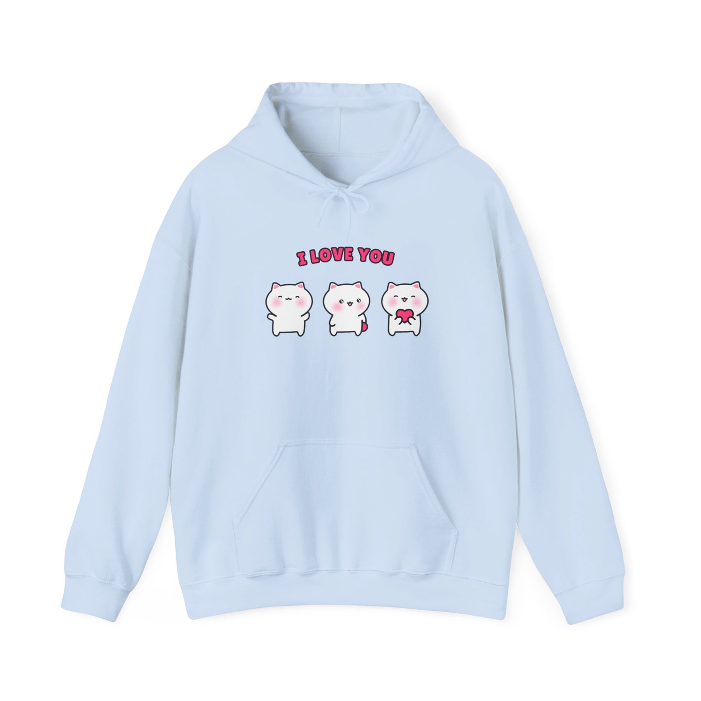 I Love You – Cozy Unisex Hoodie | Pudding Kitties