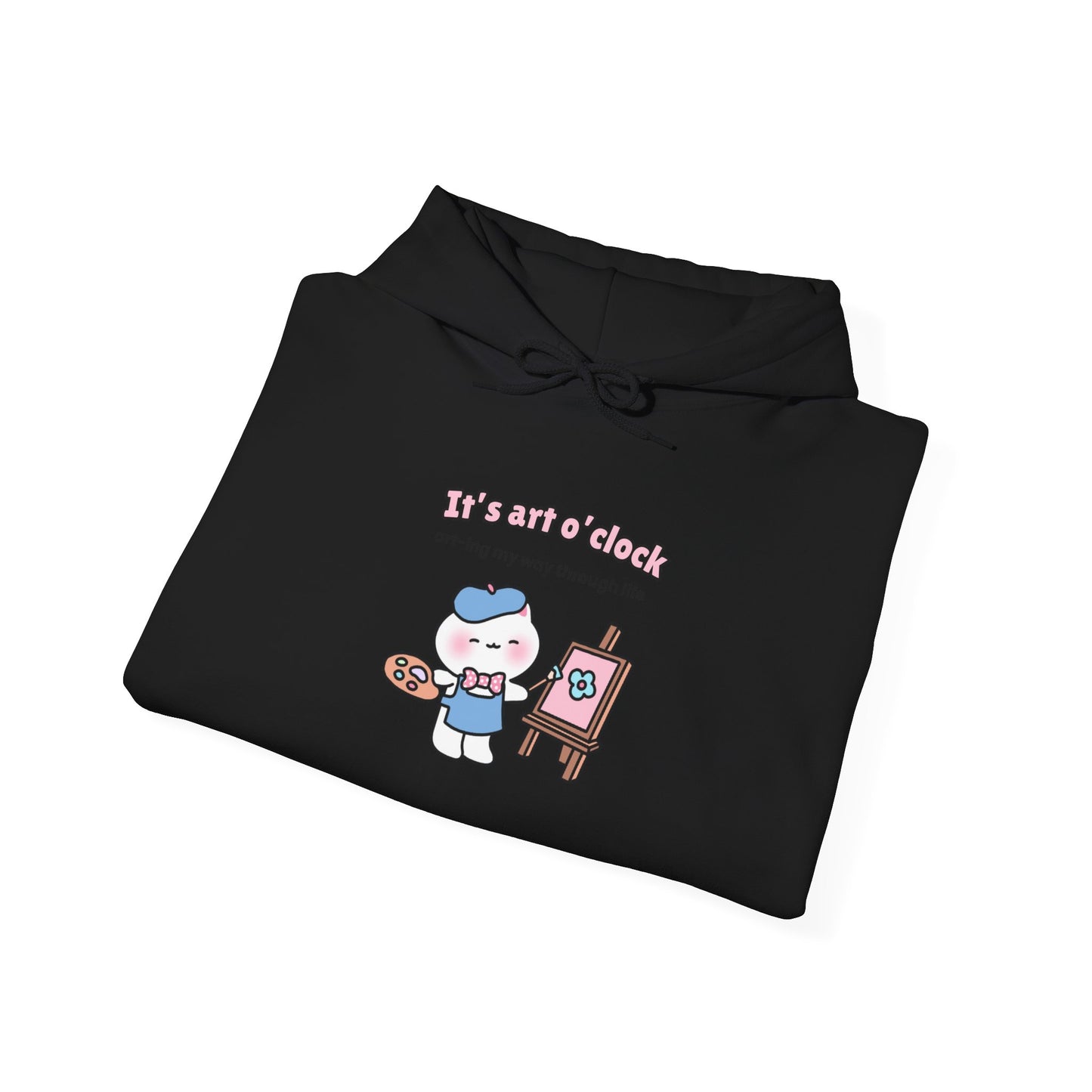 It's Art O'clock – Cozy Unisex Hoodie | Pudding Kitties