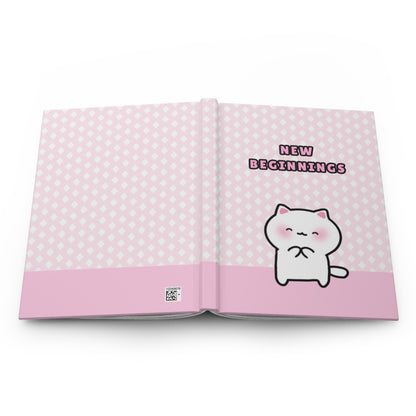 New Beginnings - Pink Hardcover Journal Lined Pages | Pudding Kitties