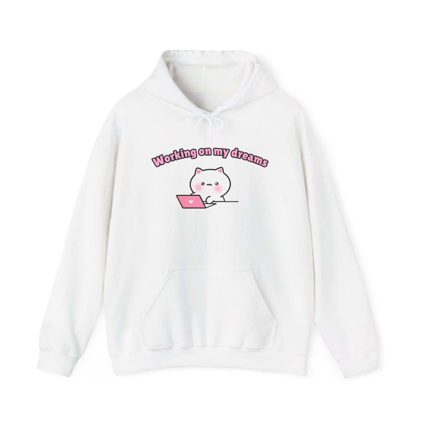 Working on my Dreams – Cozy Unisex Hoodie | Pudding Kitties