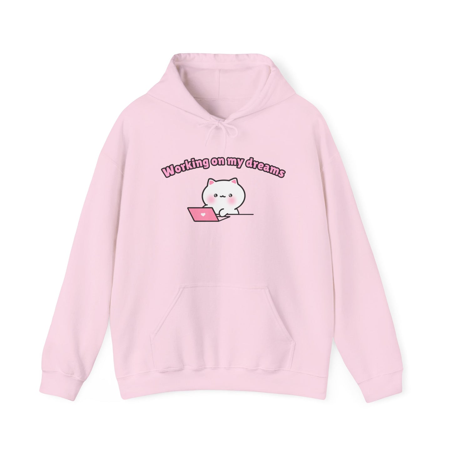 Working on my Dreams – Cozy Unisex Hoodie | Pudding Kitties