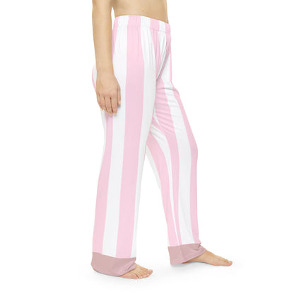 Spill the Tea Pajama Bottoms - Pink Stripes & Brown Line | Pudding Kitties