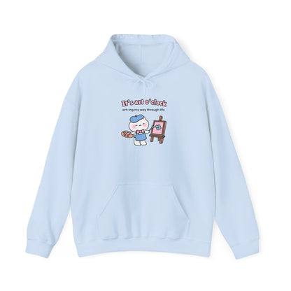 It's Art O'clock – Cozy Unisex Hoodie | Pudding Kitties