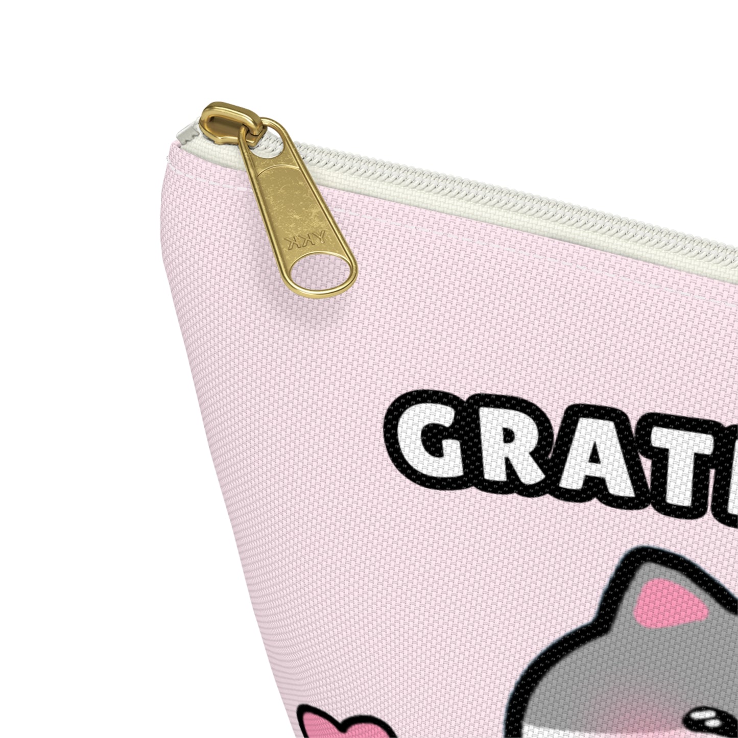 Grateful Day - Pink Hearts Small Accessory Pouch | Pudding Kitties