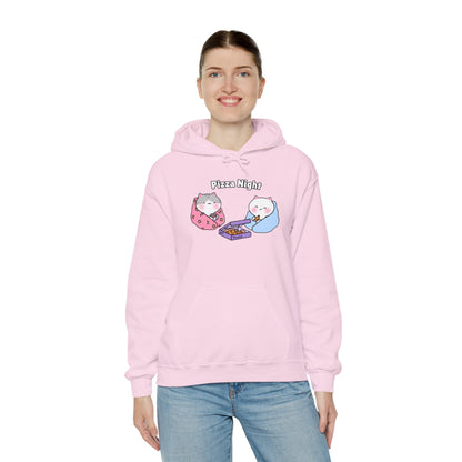 Pizza Night – Cozy Unisex Hoodie | Pudding Kitties