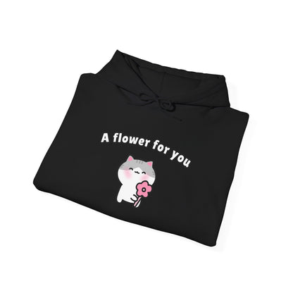 A Flower for You – Cozy Unisex Hoodie | Pudding Kitties