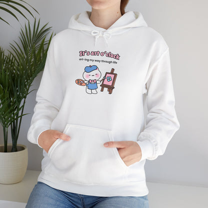 It's Art O'clock – Cozy Unisex Hoodie | Pudding Kitties