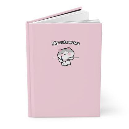 My Cute Notes - Pink Hardcover Journal Lined Pages | Pudding Kitties