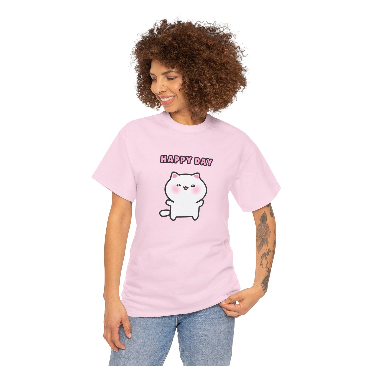 Happy Day Pink Pajama Tshirt | Pudding Kitties