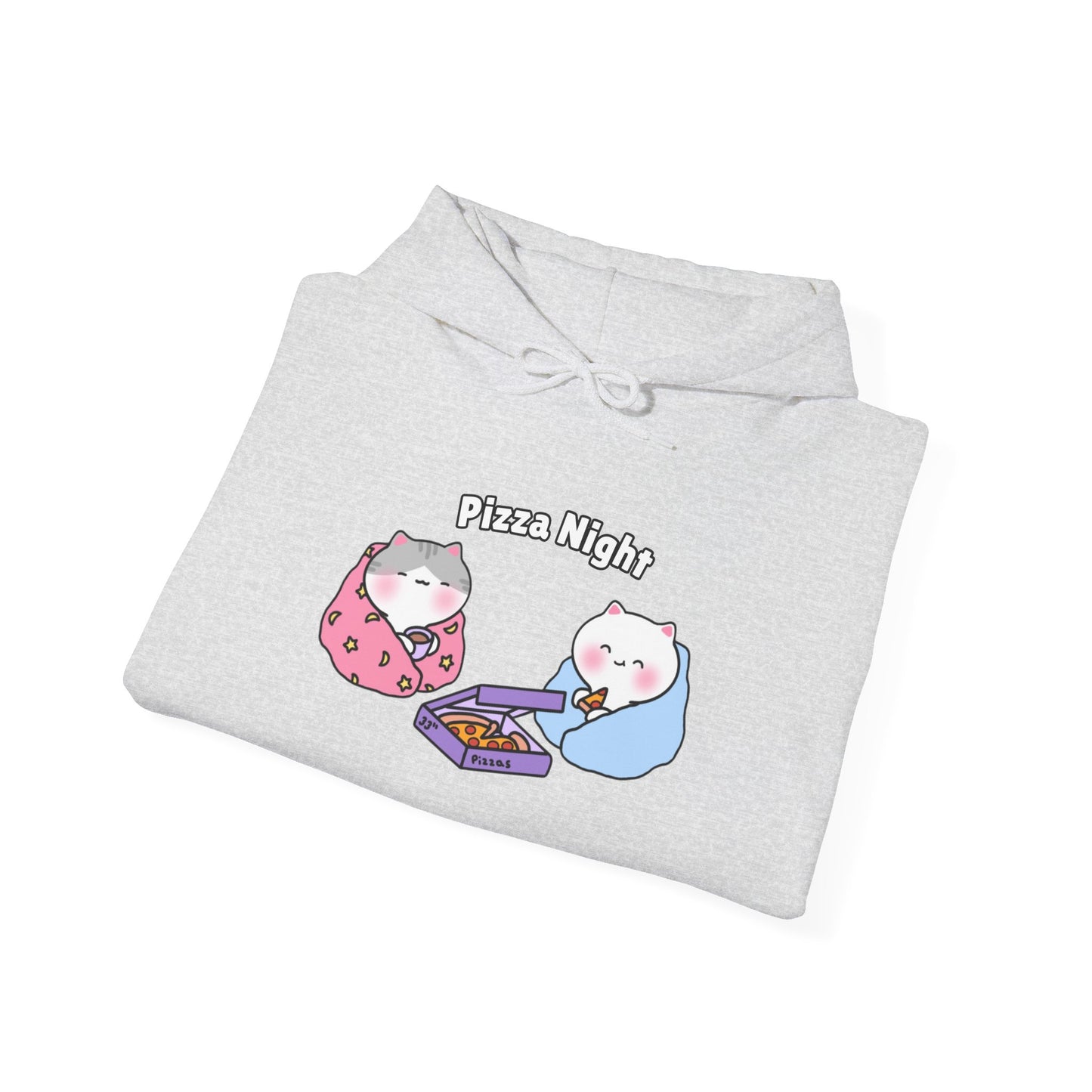 Pizza Night – Cozy Unisex Hoodie | Pudding Kitties