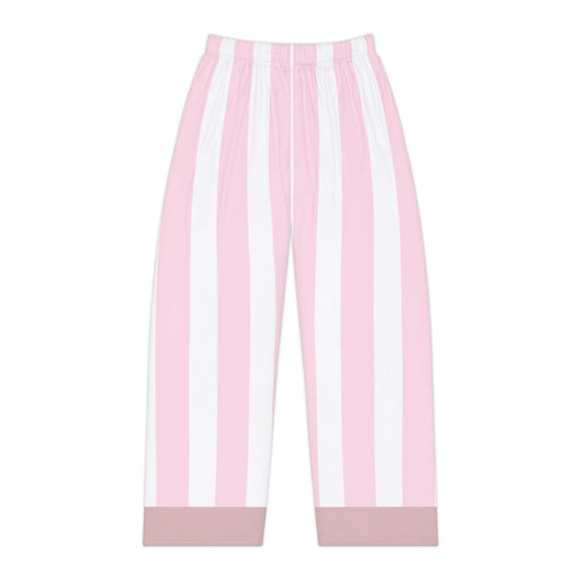 Spill the Tea Pajama Bottoms - Pink Stripes & Brown Line | Pudding Kitties