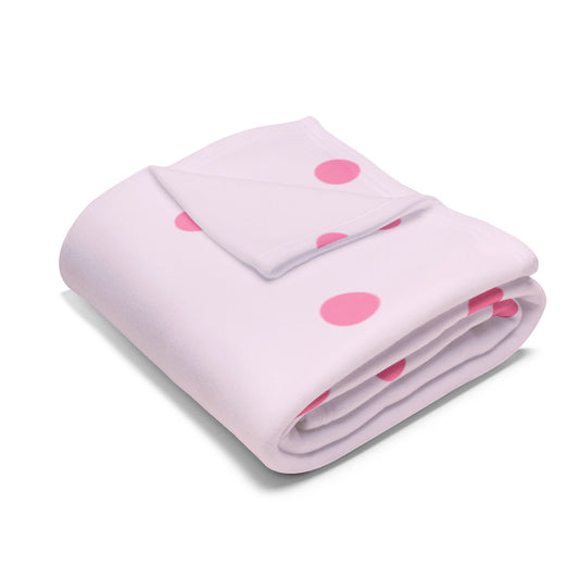 Soft Pink Blanket with White Dots by Lofi Cute Kitties - Soft Arctic Fleece