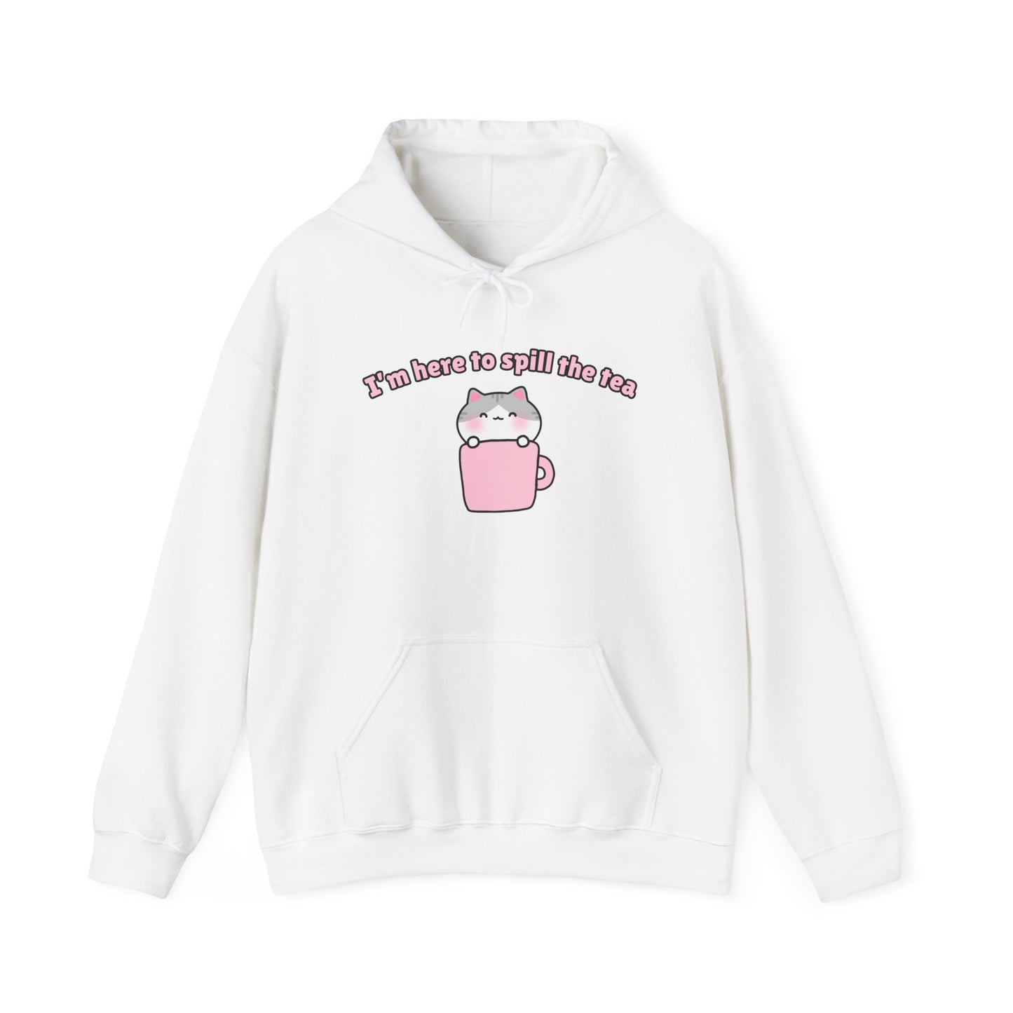 Here to Spill the Tea – Cozy Unisex Hoodie | Pudding Kitties