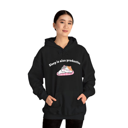 Sleep is also productive – Cozy Unisex Hoodie | Pudding Kitties