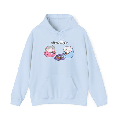 Pizza Night – Cozy Unisex Hoodie | Pudding Kitties