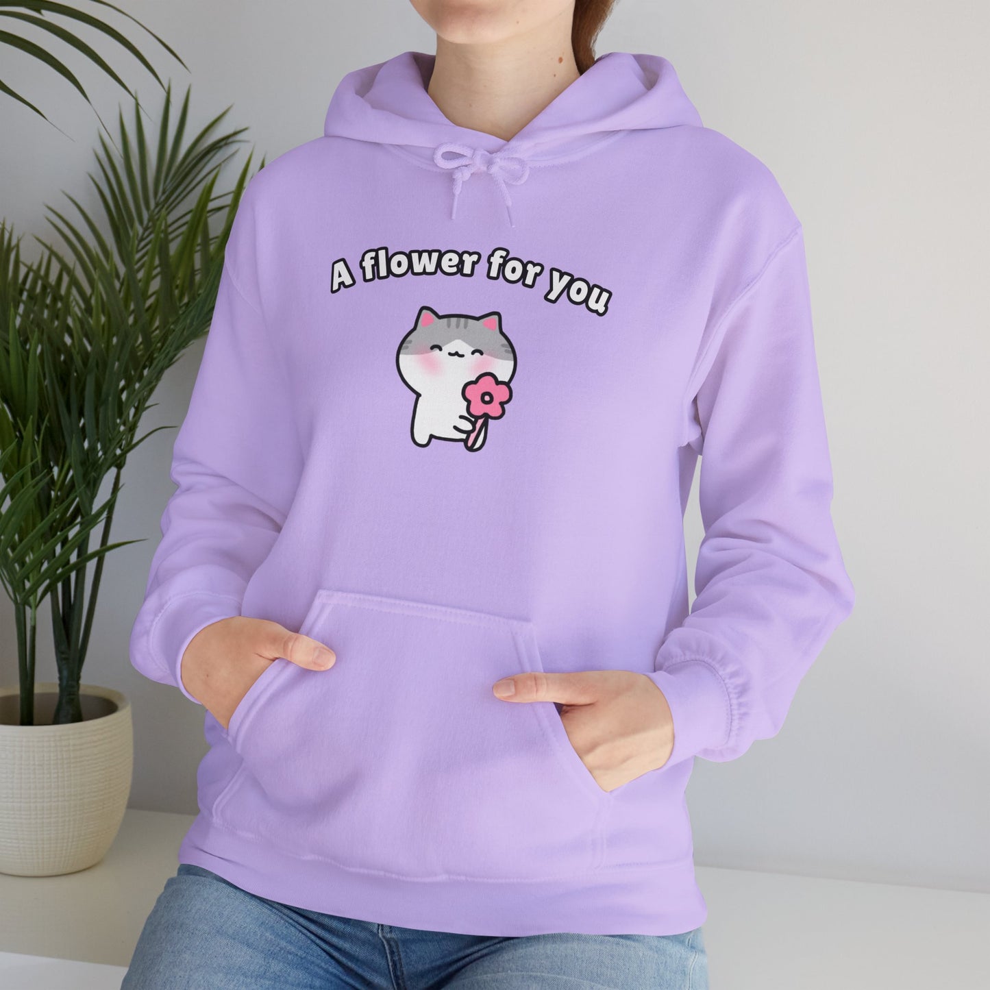 A Flower for You – Cozy Unisex Hoodie | Pudding Kitties