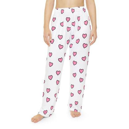 Pink Heart Pajama Bottoms | Pudding Kitties