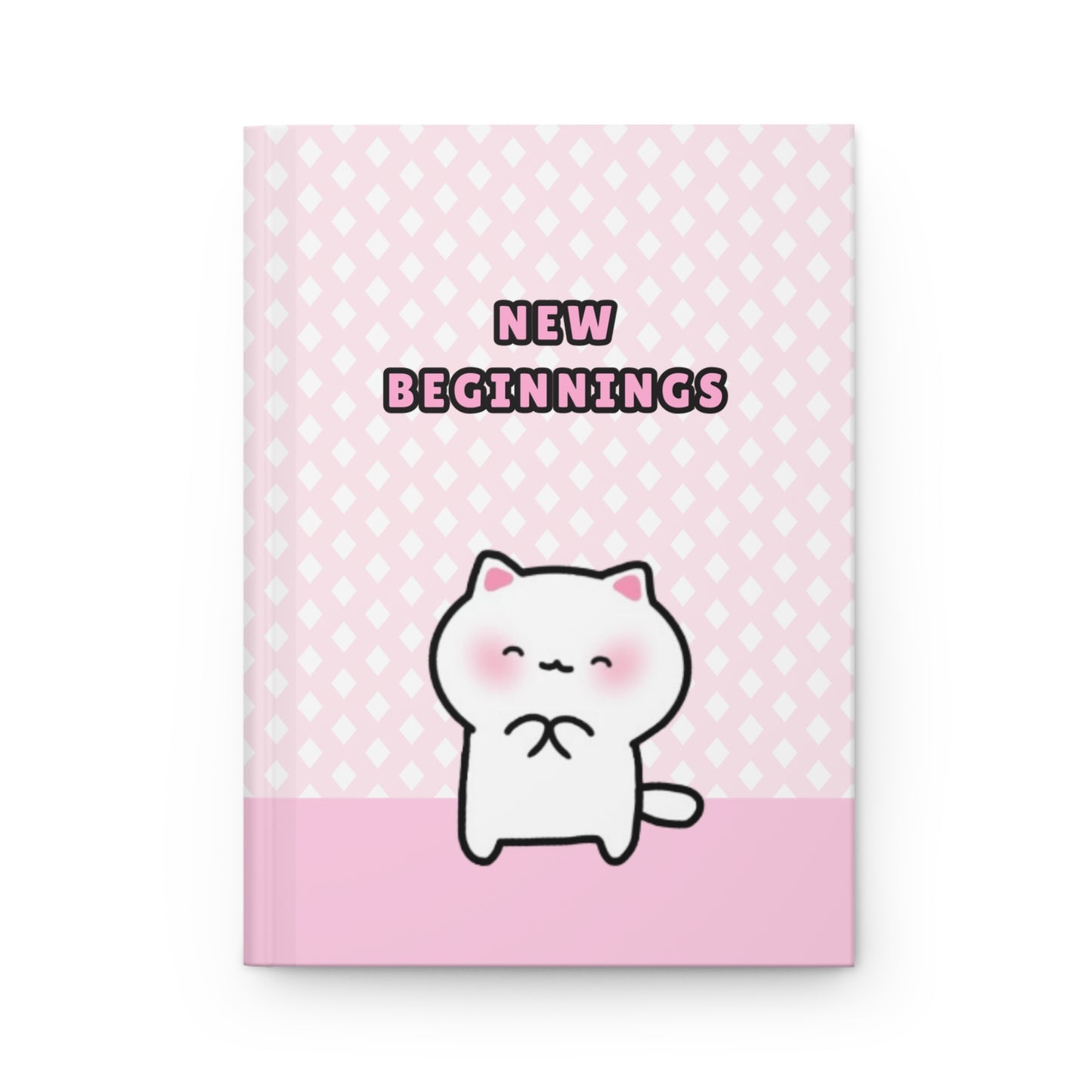 New Beginnings - Pink Hardcover Journal Lined Pages | Pudding Kitties