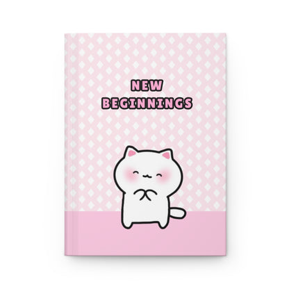 New Beginnings - Pink Hardcover Journal Lined Pages | Pudding Kitties