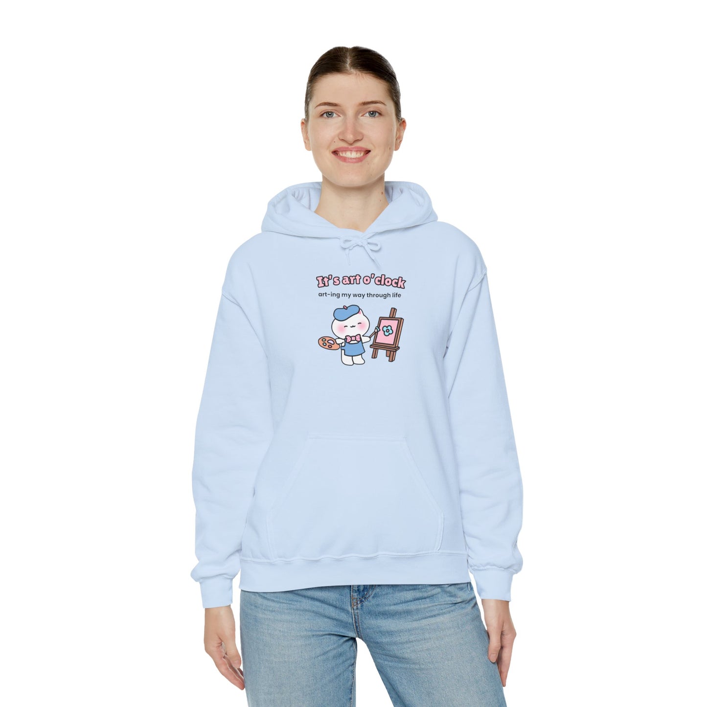 It's Art O'clock – Cozy Unisex Hoodie | Pudding Kitties