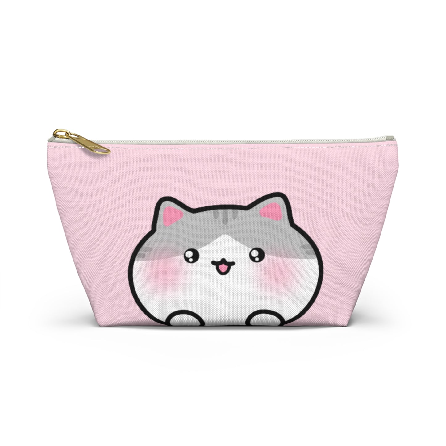 Grey Kitty Face & Tail - Cute Accessory Pouch | Pudding Kitties