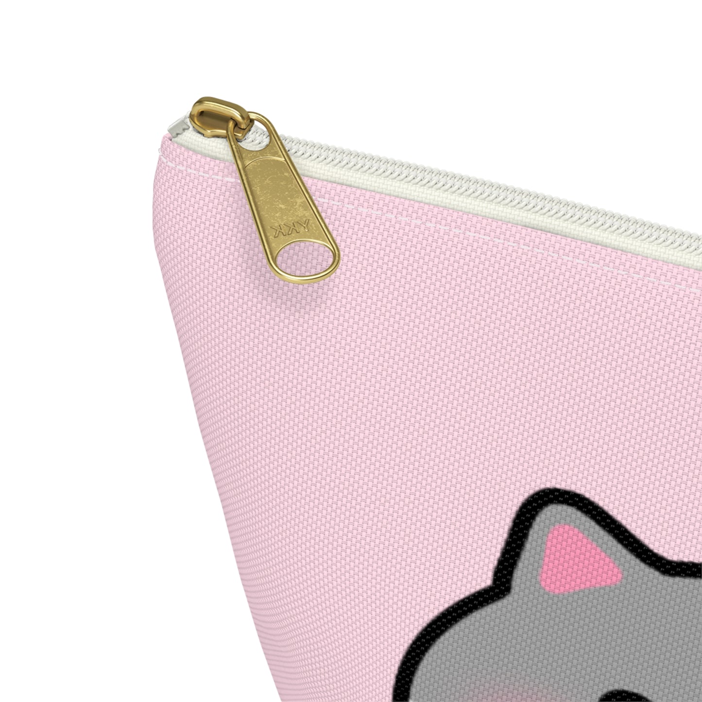 Yellow Kitty Face & Tail - Cute Accessory Pouch | Pudding Kitties