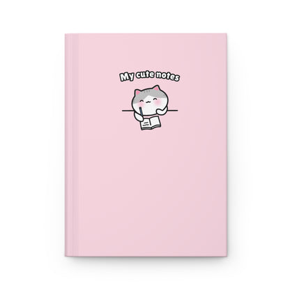 My Cute Notes - Pink Hardcover Journal Lined Pages | Pudding Kitties