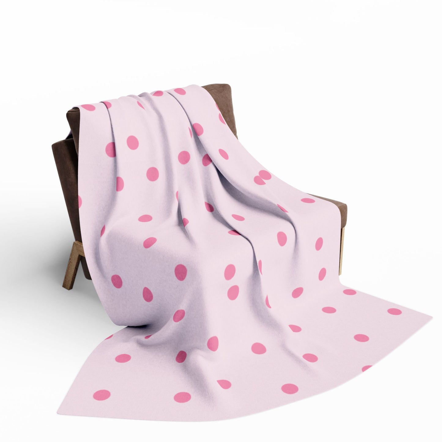 Soft Pink Blanket with White Dots by Lofi Cute Kitties - Soft Arctic Fleece