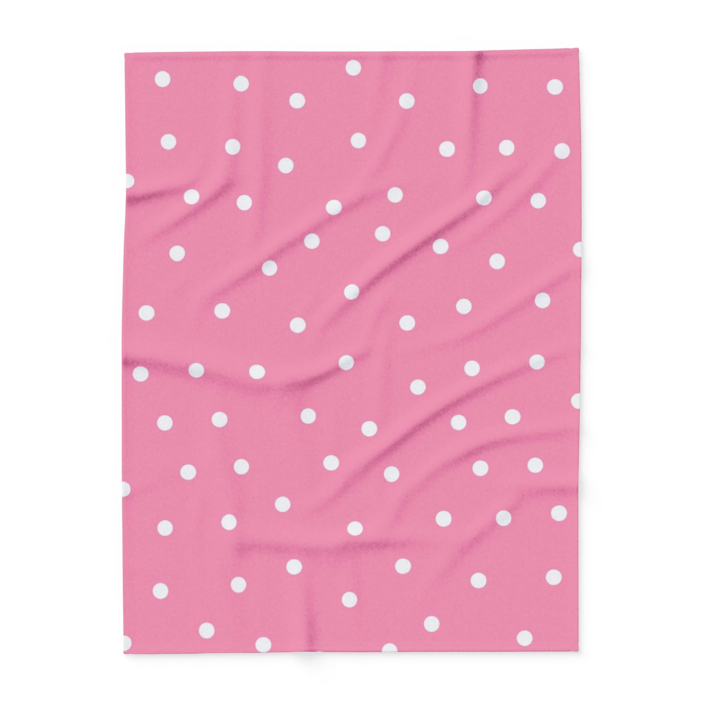 Pink Blanket with White Dots by Lofi Cute Kitties - Soft Arctic Fleece