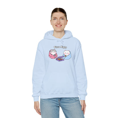 Pizza Night – Cozy Unisex Hoodie | Pudding Kitties