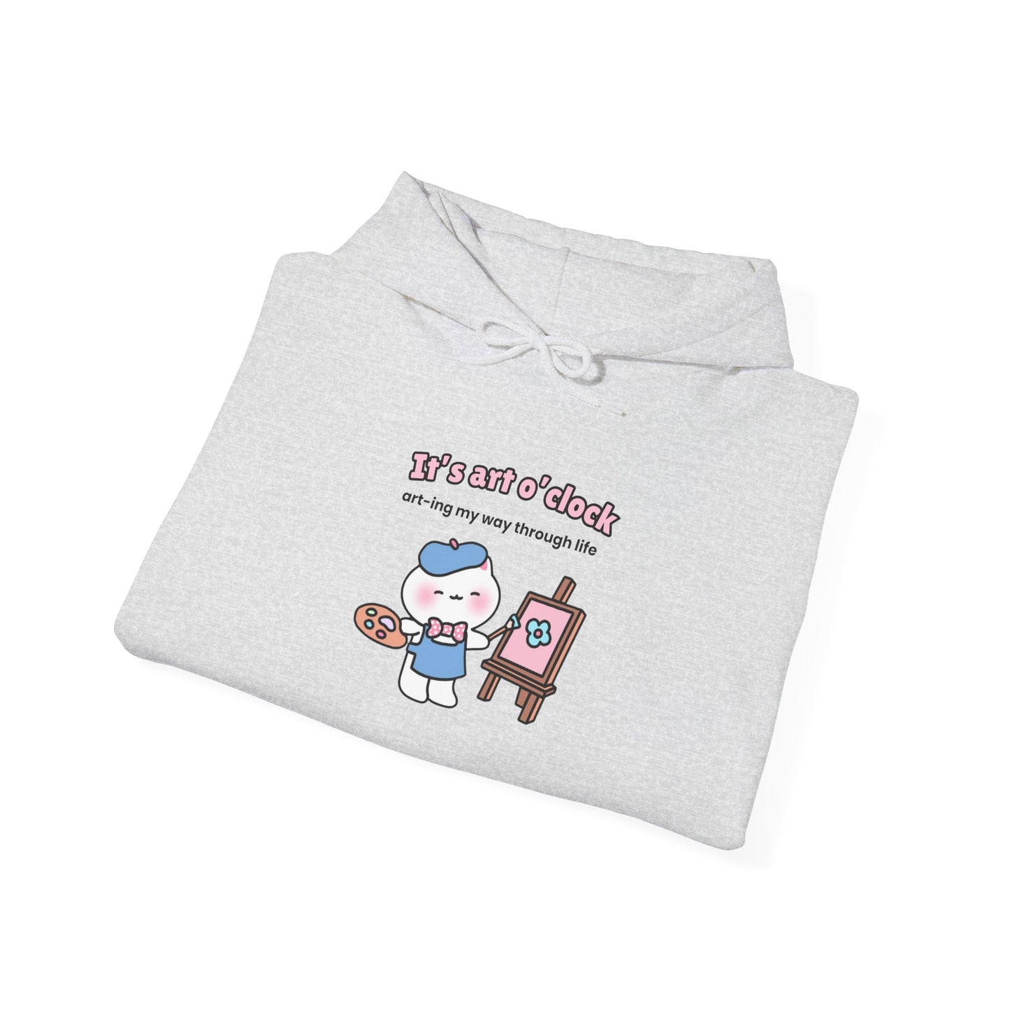 It's Art O'clock – Cozy Unisex Hoodie | Pudding Kitties