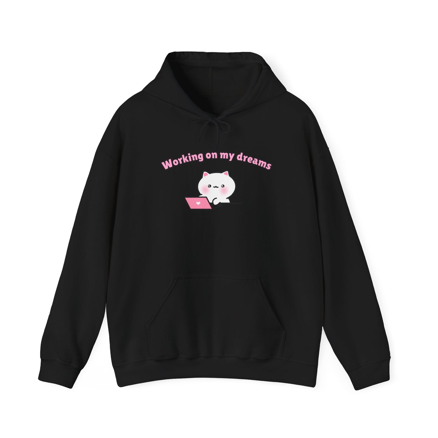 Working on my Dreams – Cozy Unisex Hoodie | Pudding Kitties