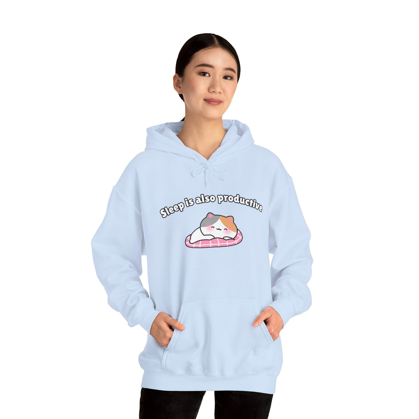 Sleep is also productive – Cozy Unisex Hoodie | Pudding Kitties