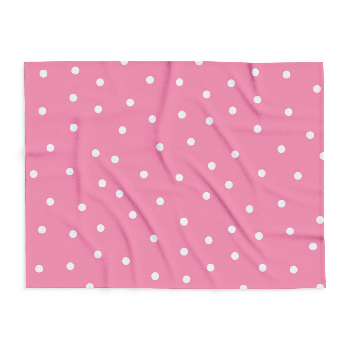 Pink Blanket with White Dots by Lofi Cute Kitties - Soft Arctic Fleece