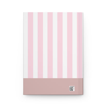 Spill the Tea - Pink & White Striped Hardcover Journal Lined Pages | Pudding Kitties