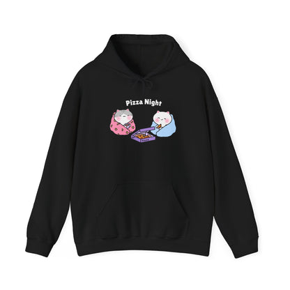 Pizza Night – Cozy Unisex Hoodie | Pudding Kitties