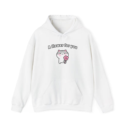 A Flower for You – Cozy Unisex Hoodie | Pudding Kitties