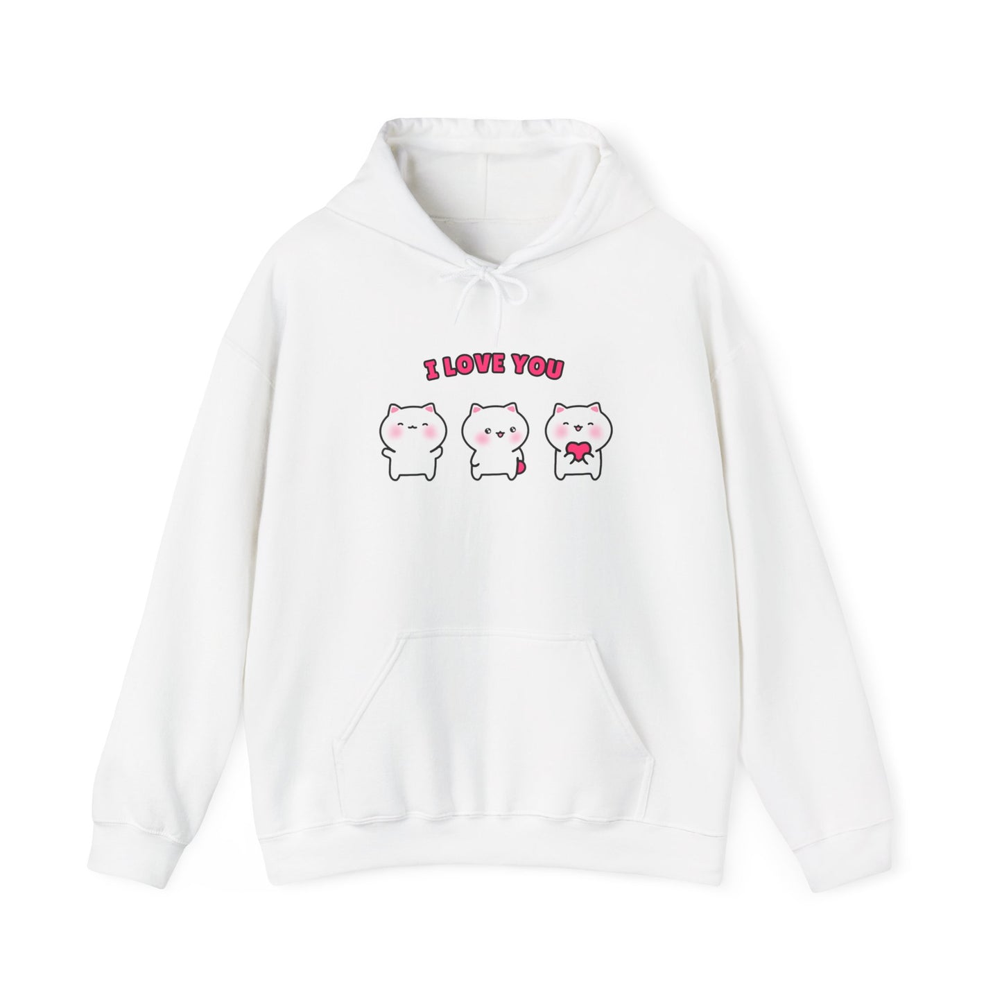 I Love You – Cozy Unisex Hoodie | Pudding Kitties