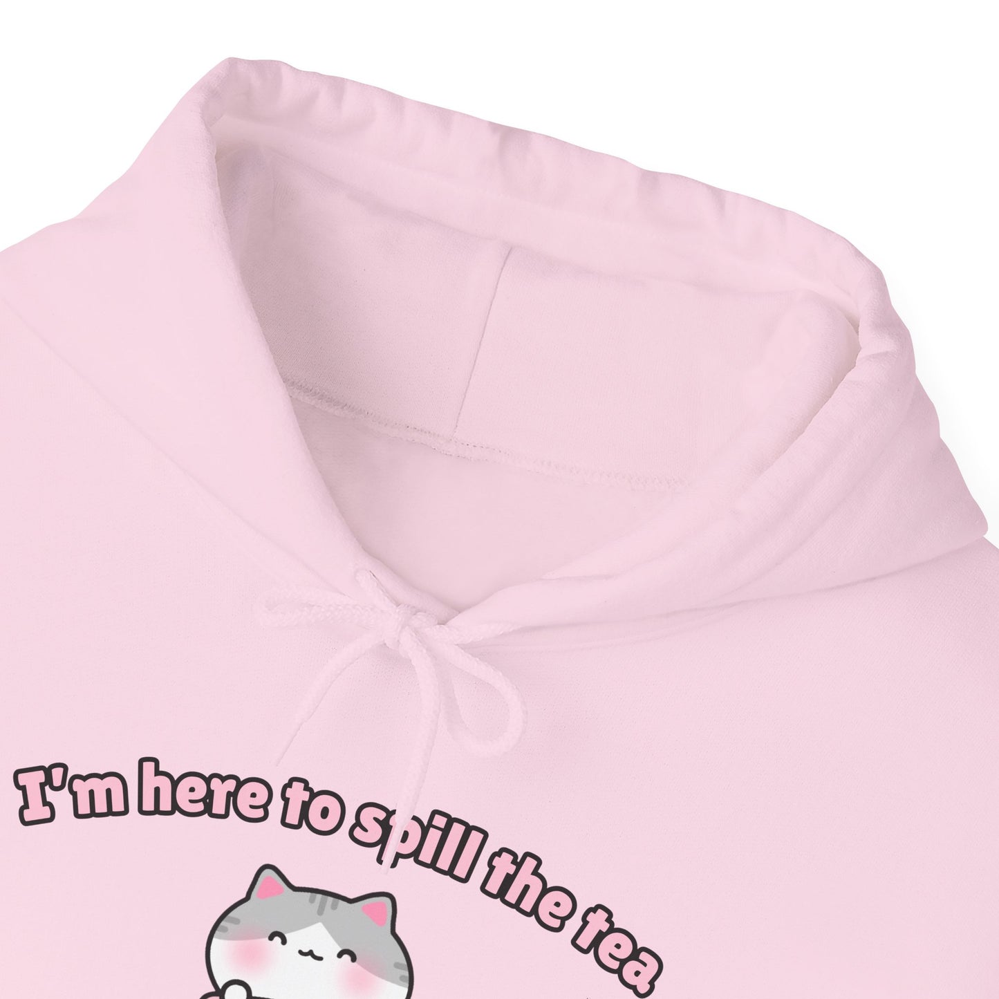 Here to Spill the Tea – Cozy Unisex Hoodie | Pudding Kitties