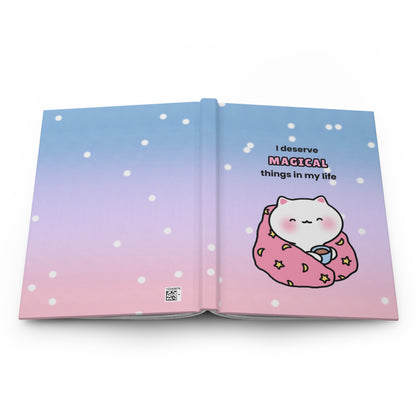 I Deserve Magical Things - Starry Sky Hardcover Journal Lined Pages | Pudding Kitties