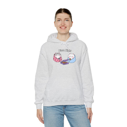 Pizza Night – Cozy Unisex Hoodie | Pudding Kitties